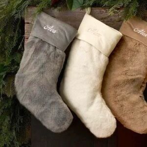 Pottery Barn Gray Alpaca Socking Faux Fur - Medium